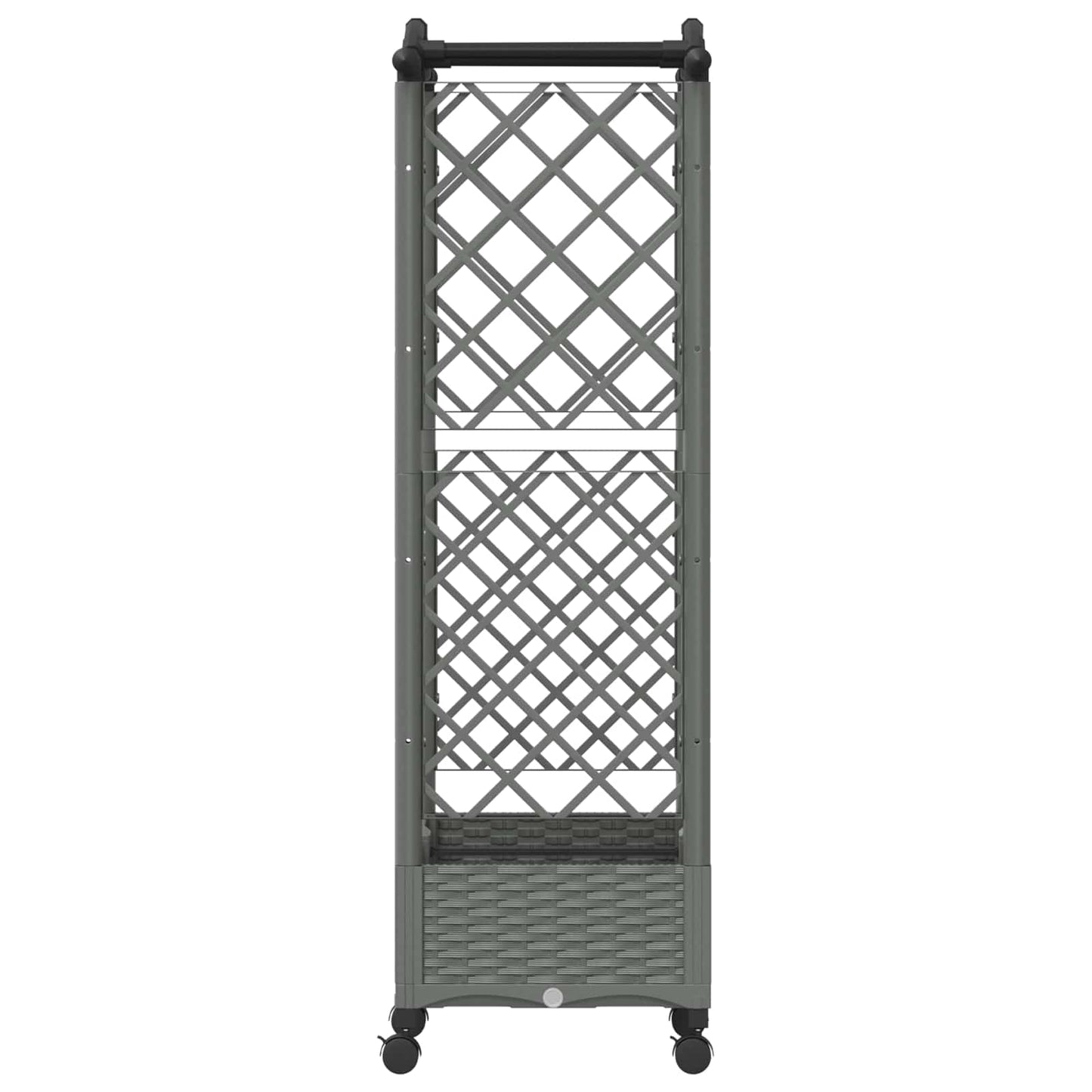 Verhoogd Bed met Trellis en Dak Lichtgrijs 124 x 40 x 129 cm PP