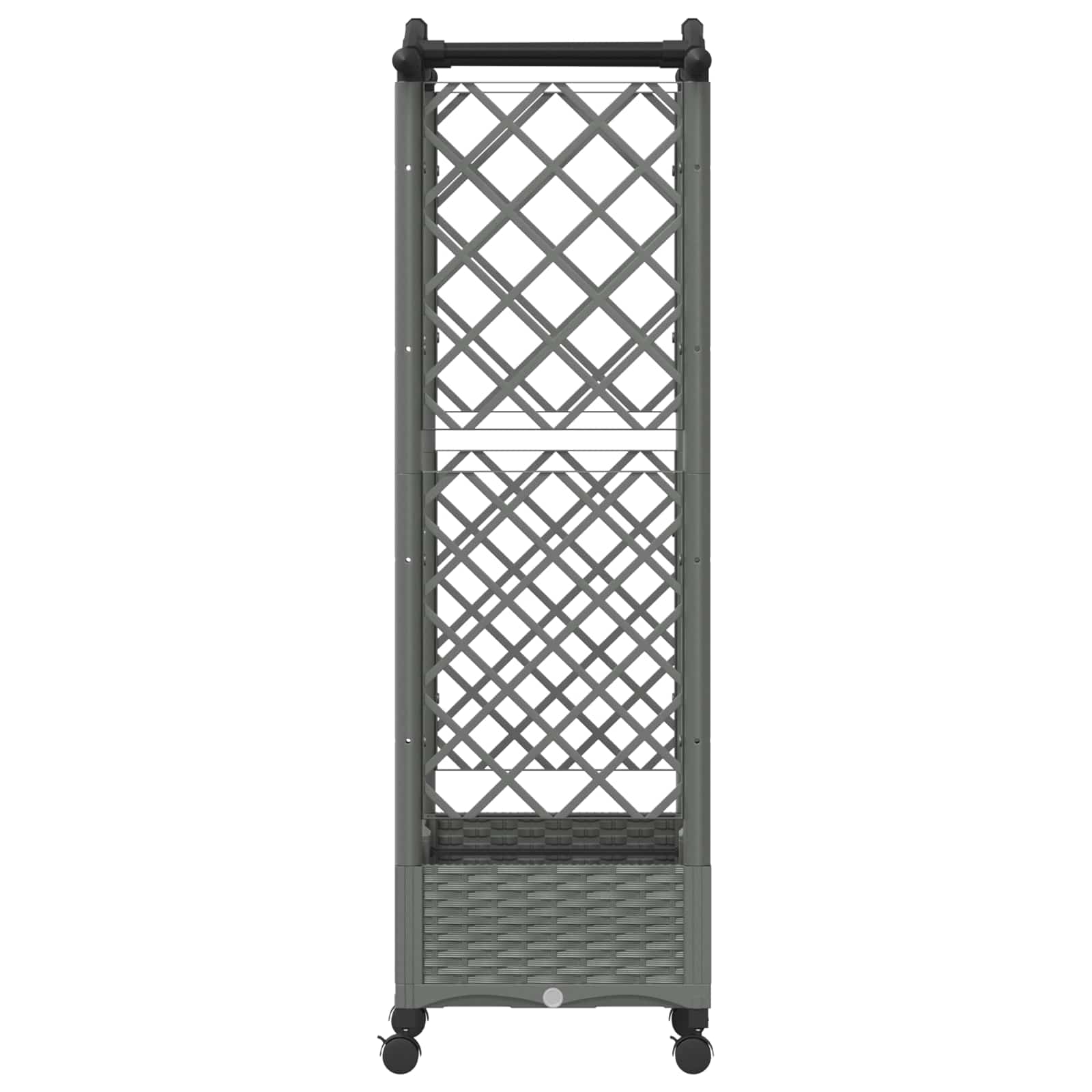 Verhoogd Bed met Trellis en Dak Lichtgrijs 124 x 40 x 129 cm PP