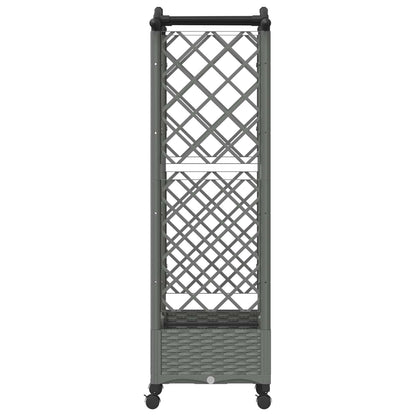 Verhoogd Bed met Trellis en Dak Lichtgrijs 124 x 40 x 129 cm PP