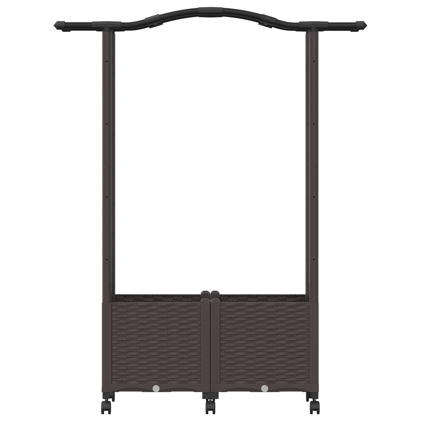 Verhoogd Bed met Trellis en Dak Bruin 125 x 40 x 144 cm PP