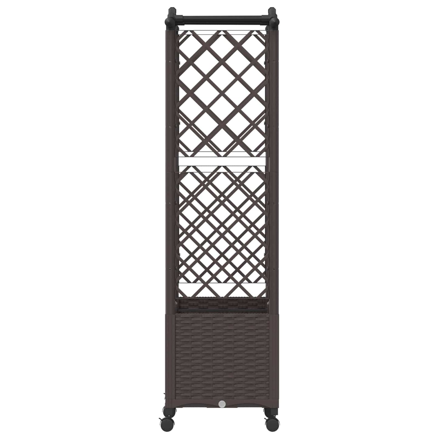 Verhoogd Bed met Trellis en Dak Bruin 125 x 40 x 144 cm PP