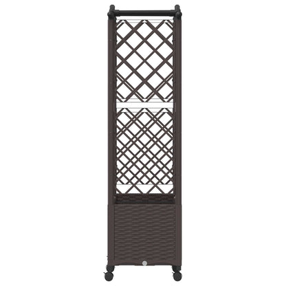 Verhoogd Bed met Trellis en Dak Bruin 125 x 40 x 144 cm PP