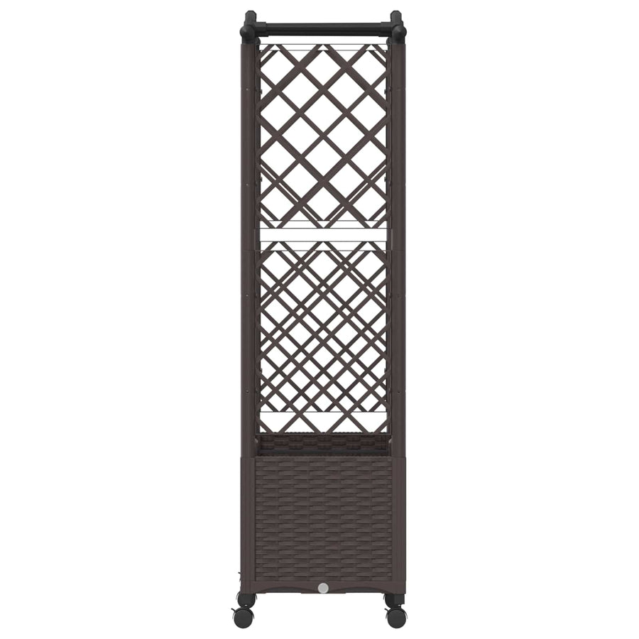 Verhoogd Bed met Trellis en Dak Bruin 125 x 40 x 144 cm PP