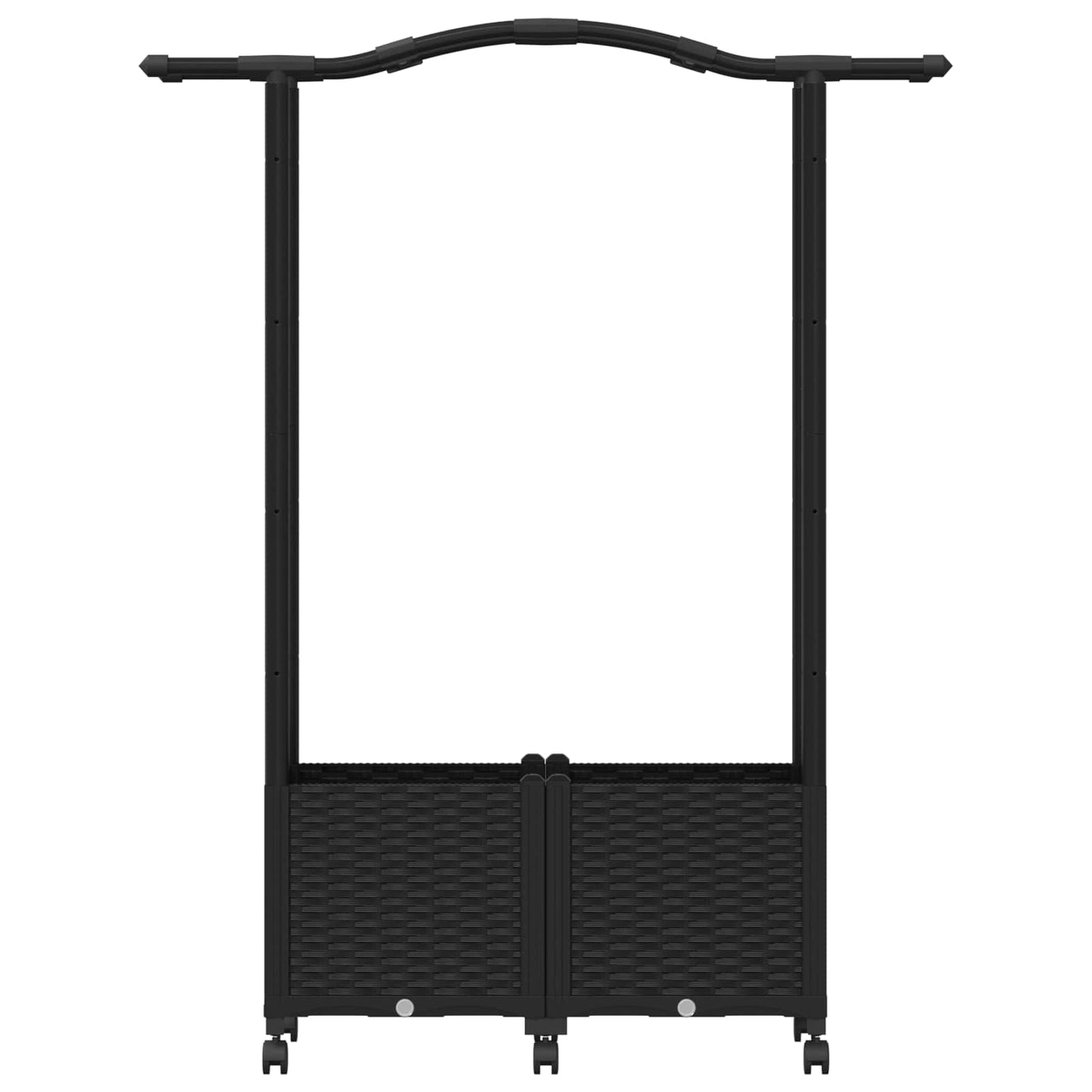 Verhoogd Bed met Trellis en Dak Zwart 125 x 40 x 144 cm PP