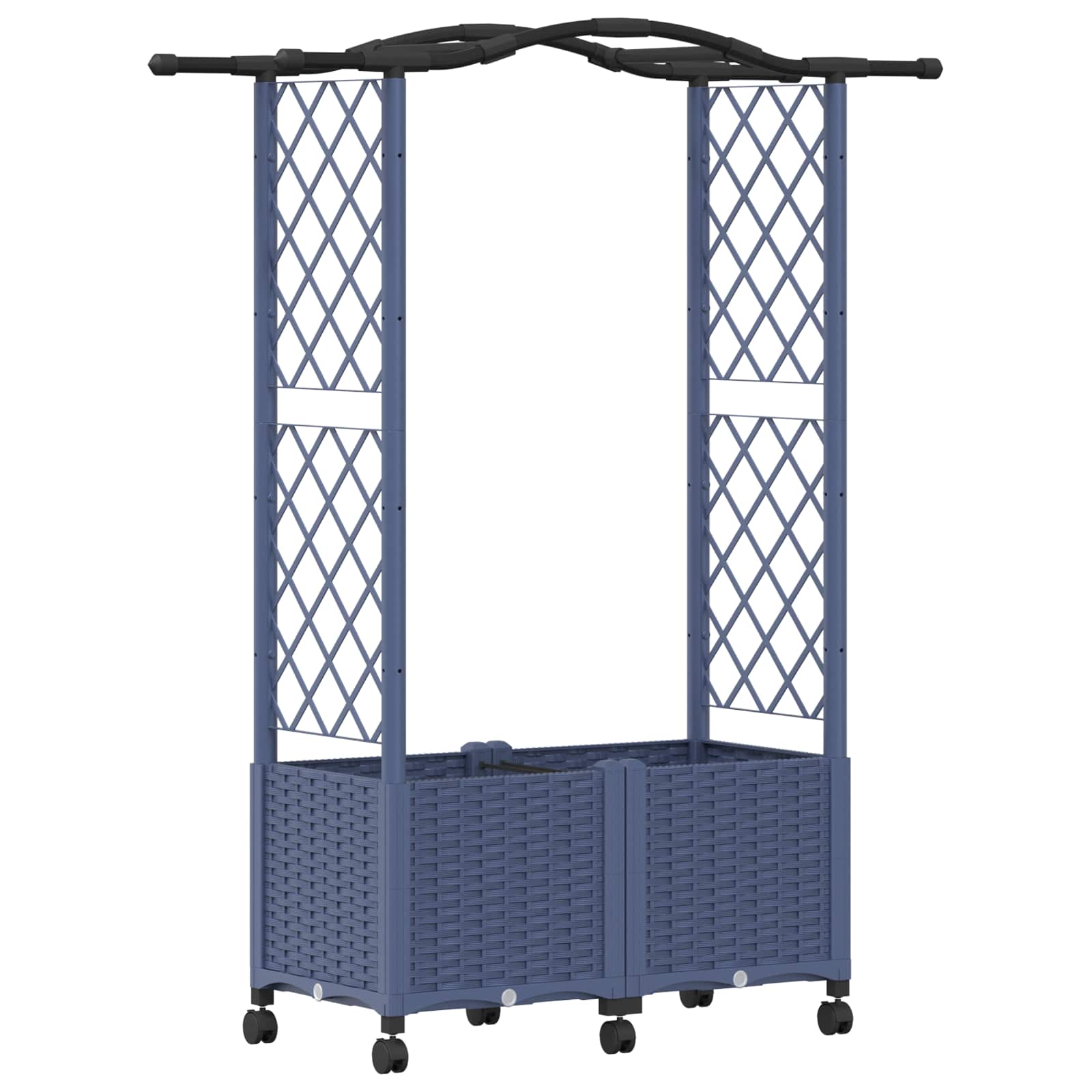 Verhoogd Bed met Trellis en Dak Grijs 125 x 40 x 144 cm PP