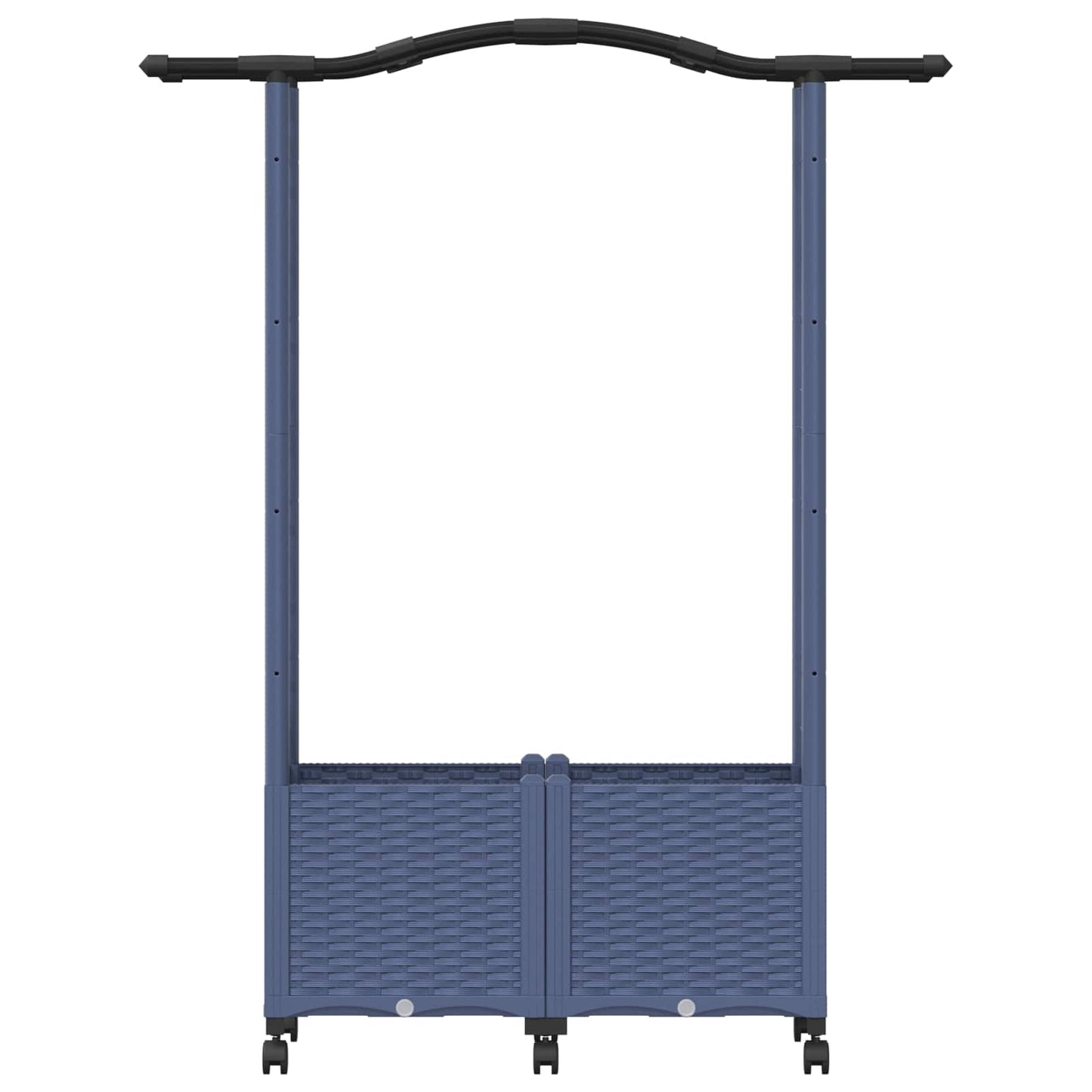 Verhoogd Bed met Trellis en Dak Grijs 125 x 40 x 144 cm PP