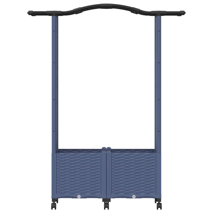 Verhoogd Bed met Trellis en Dak Grijs 125 x 40 x 144 cm PP