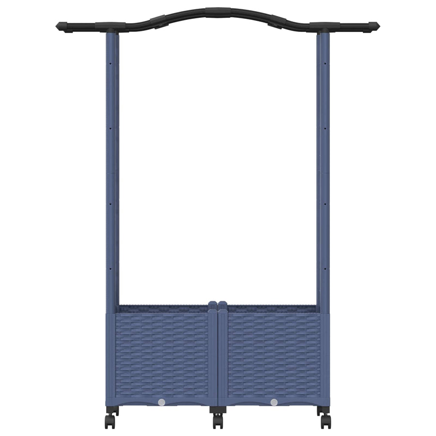 Verhoogd Bed met Trellis en Dak Grijs 125 x 40 x 144 cm PP