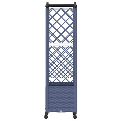 Verhoogd Bed met Trellis en Dak Grijs 125 x 40 x 144 cm PP