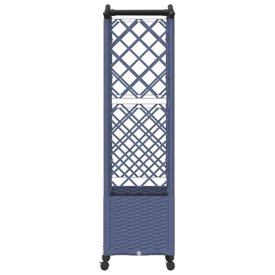 Verhoogd Bed met Trellis en Dak Grijs 125 x 40 x 144 cm PP