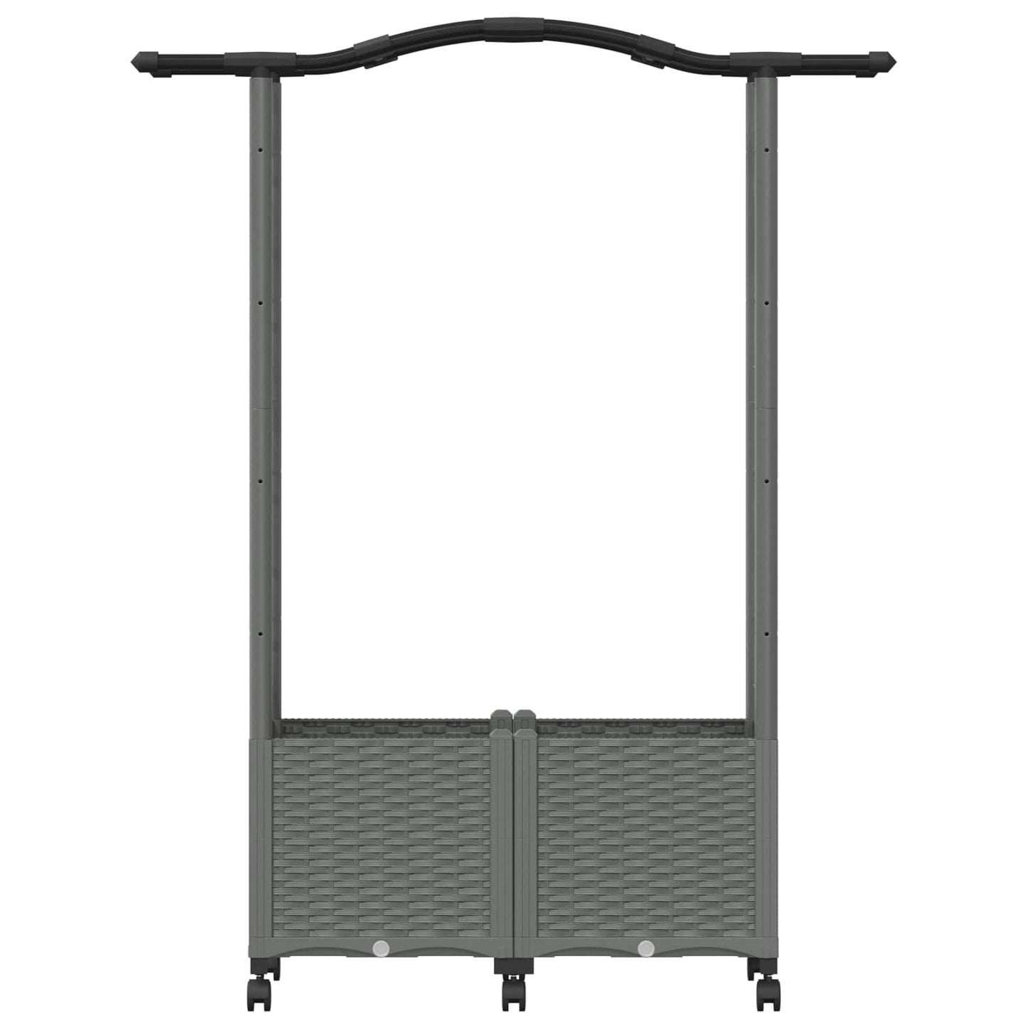 Verhoogd Bed met Trellis en Dak Lichtgrijs 125 x 40 x 144 cm PP