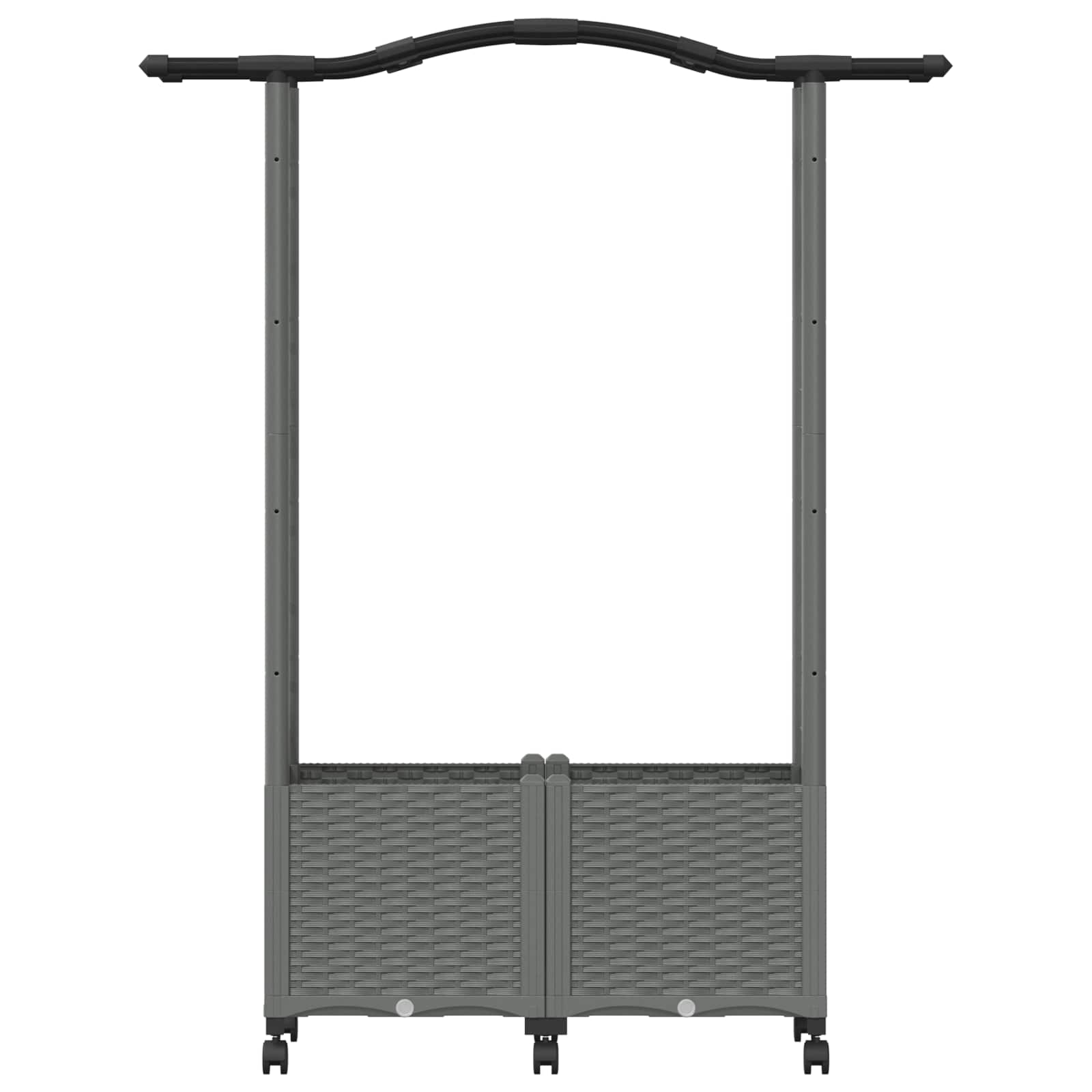 Verhoogd Bed met Trellis en Dak Lichtgrijs 125 x 40 x 144 cm PP