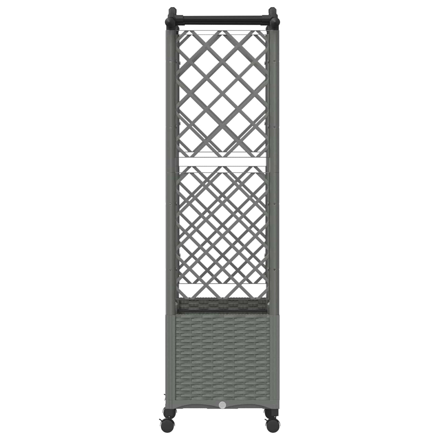 Verhoogd Bed met Trellis en Dak Lichtgrijs 125 x 40 x 144 cm PP