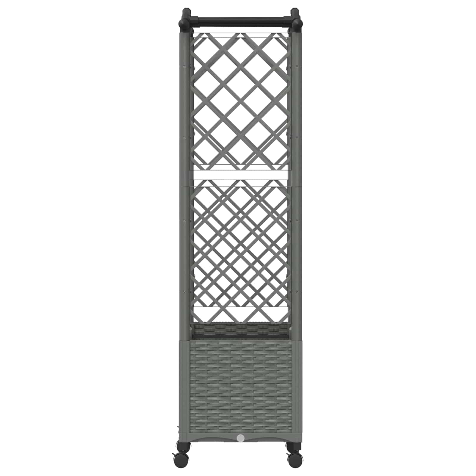Verhoogd Bed met Trellis en Dak Lichtgrijs 125 x 40 x 144 cm PP