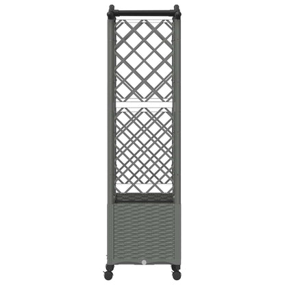Verhoogd Bed met Trellis en Dak Lichtgrijs 125 x 40 x 144 cm PP