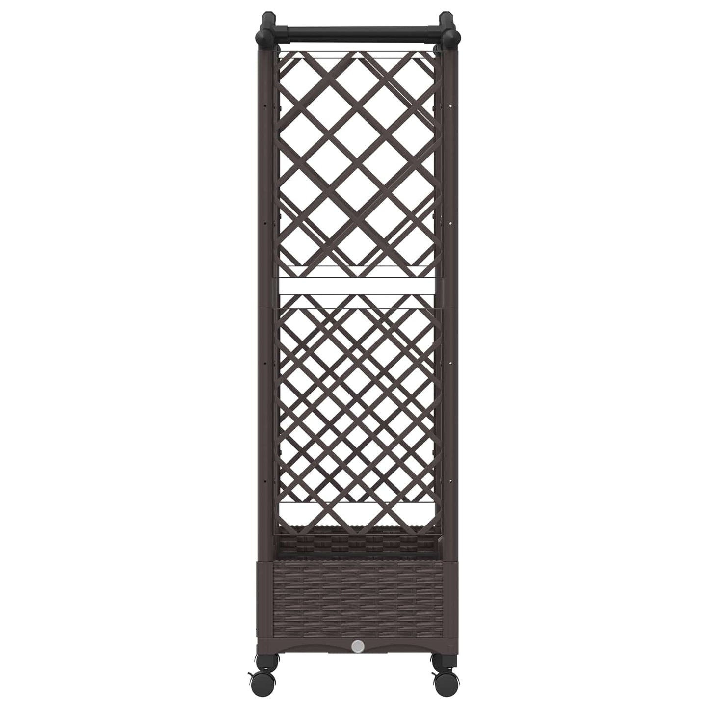 Verhoogd Bed met Trellis en Dak Bruin 124 x 40 x 129 cm PP