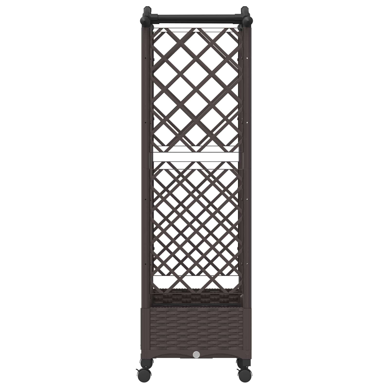 Verhoogd Bed met Trellis en Dak Bruin 124 x 40 x 129 cm PP