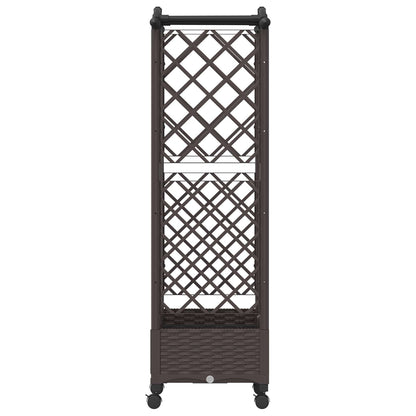 Verhoogd Bed met Trellis en Dak Bruin 124 x 40 x 129 cm PP
