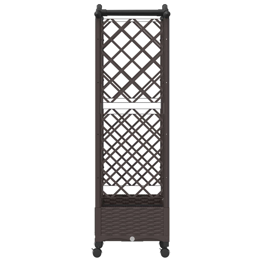 Verhoogd Bed met Trellis en Dak Bruin 124 x 40 x 129 cm PP