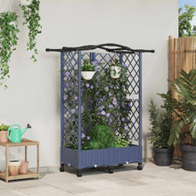 Verhoogd Bed met Trellis en Dak Grijs 124 x 40 x 129 cm PP