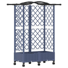 Verhoogd Bed met Trellis en Dak Grijs 124 x 40 x 129 cm PP