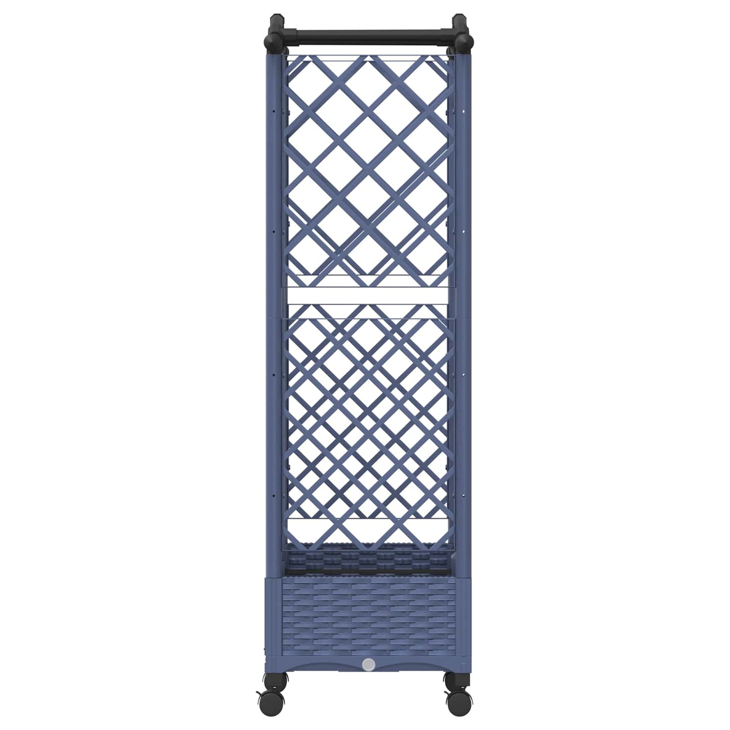 Verhoogd Bed met Trellis en Dak Grijs 124 x 40 x 129 cm PP