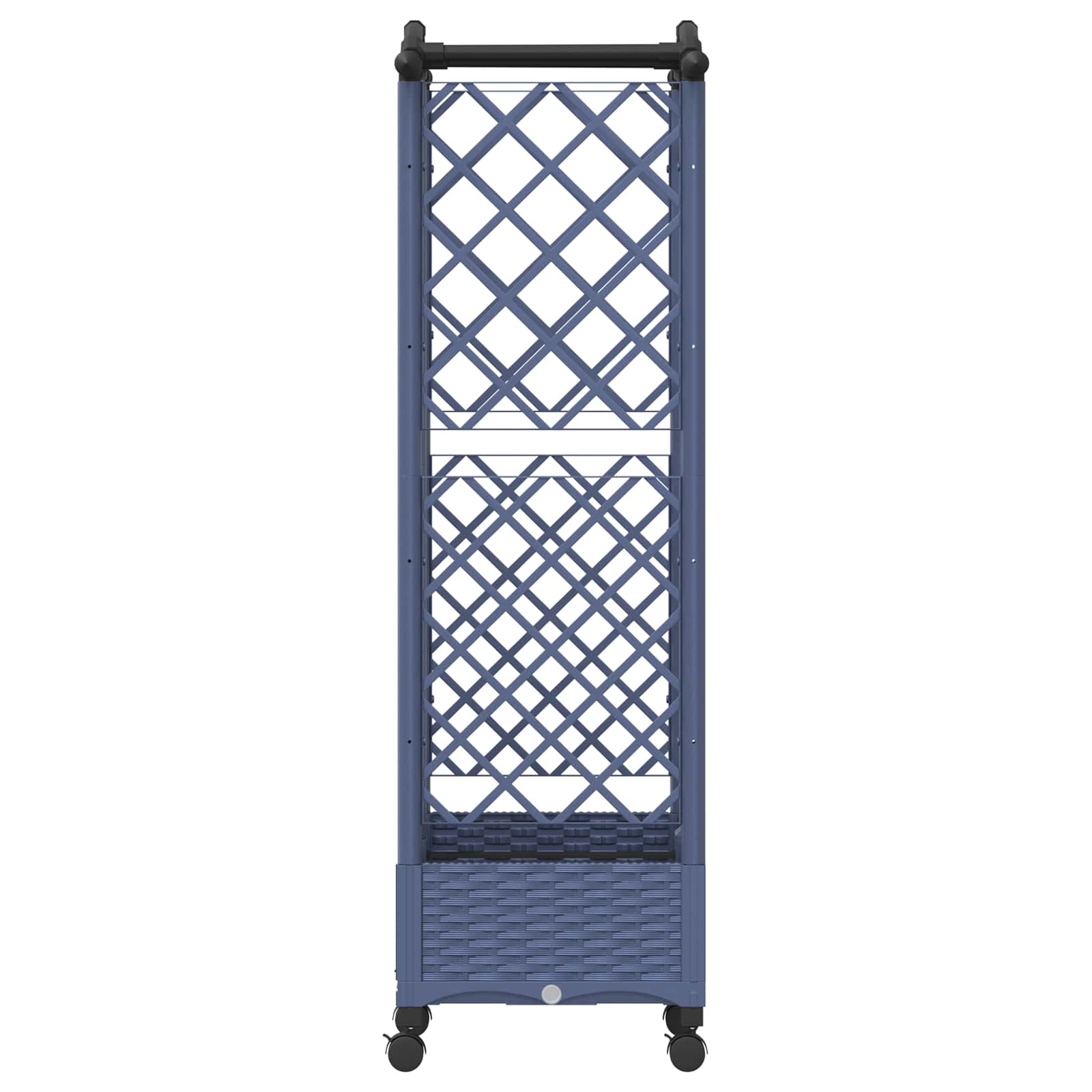 Verhoogd Bed met Trellis en Dak Grijs 124 x 40 x 129 cm PP