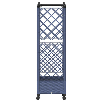 Verhoogd Bed met Trellis en Dak Grijs 124 x 40 x 129 cm PP