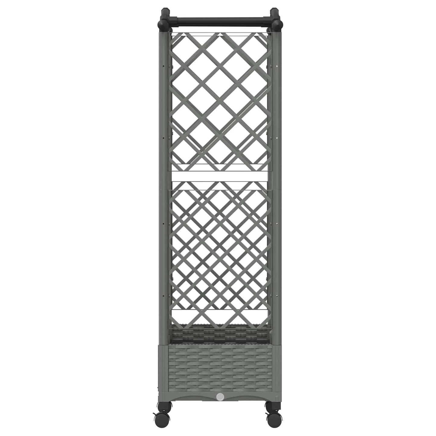 Verhoogd Bed met Trellis en Dak Lichtgrijs 124 x 40 x 129 cm PP