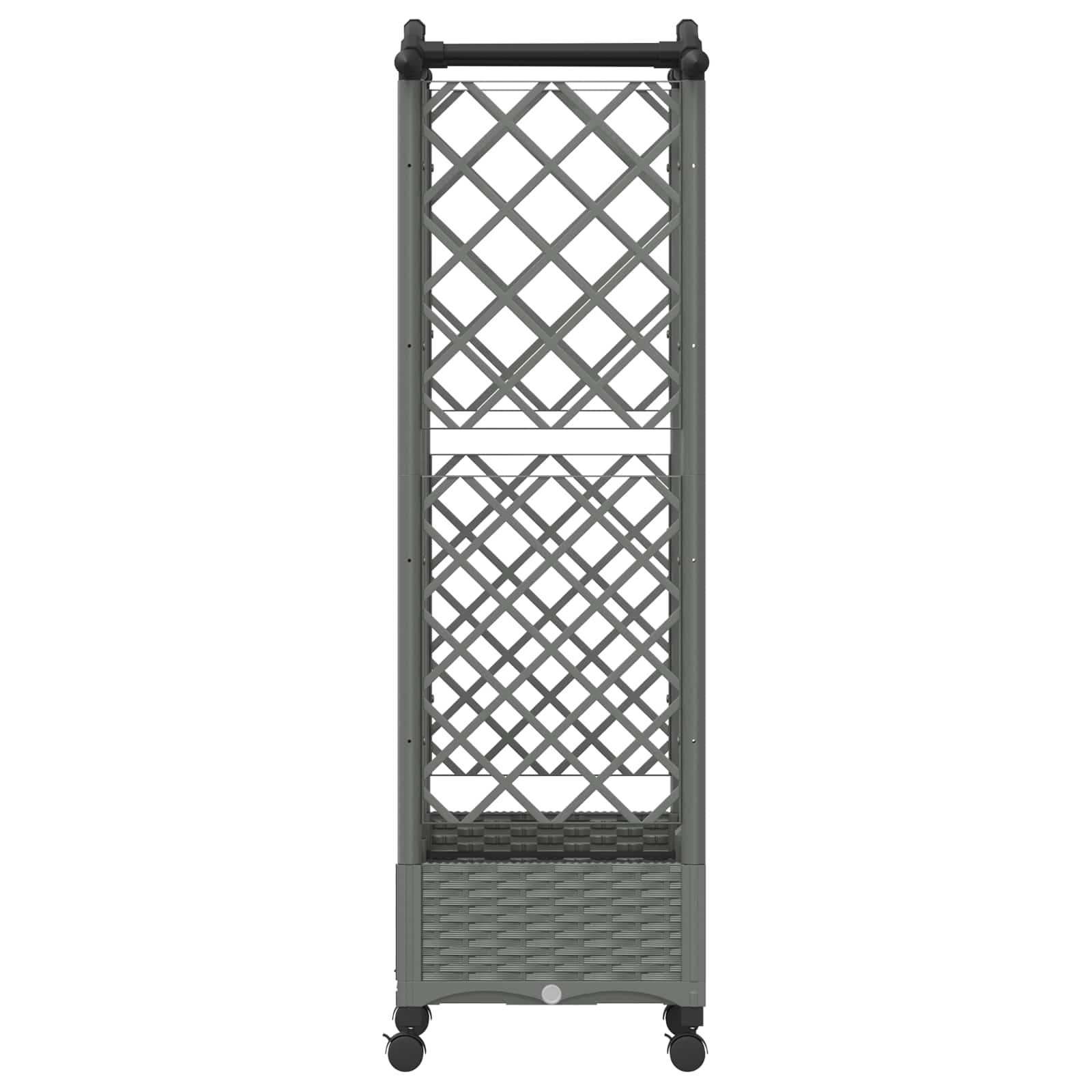 Verhoogd Bed met Trellis en Dak Lichtgrijs 124 x 40 x 129 cm PP