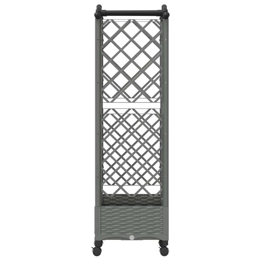 Verhoogd Bed met Trellis en Dak Lichtgrijs 124 x 40 x 129 cm PP