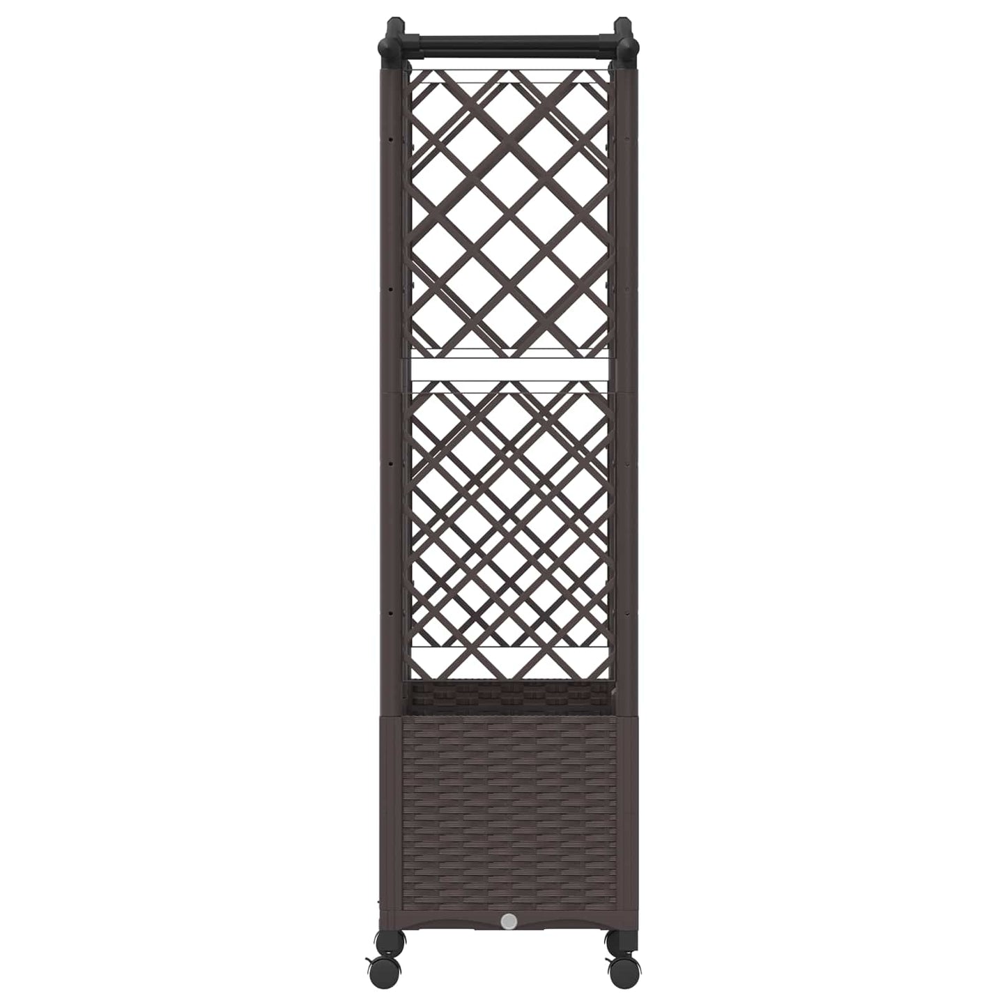 Verhoogd Bed met Trellis en Dak Bruin 122 x 40 x 144 cm PP