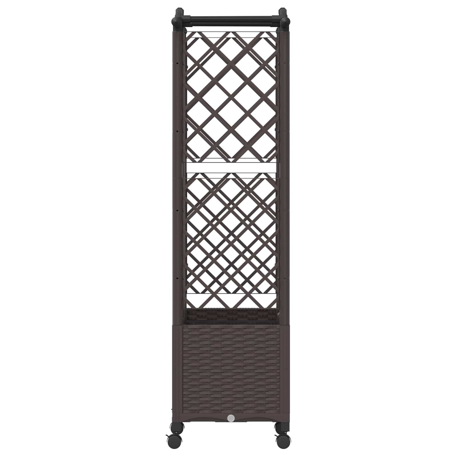 Verhoogd Bed met Trellis en Dak Bruin 122 x 40 x 144 cm PP