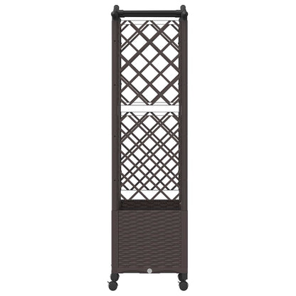 Verhoogd Bed met Trellis en Dak Bruin 122 x 40 x 144 cm PP
