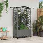Verhoogd tuinbed 122x40x144 cm lichtgrijs PP