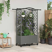 Verhoogd tuinbed 122x40x144 cm lichtgrijs PP
