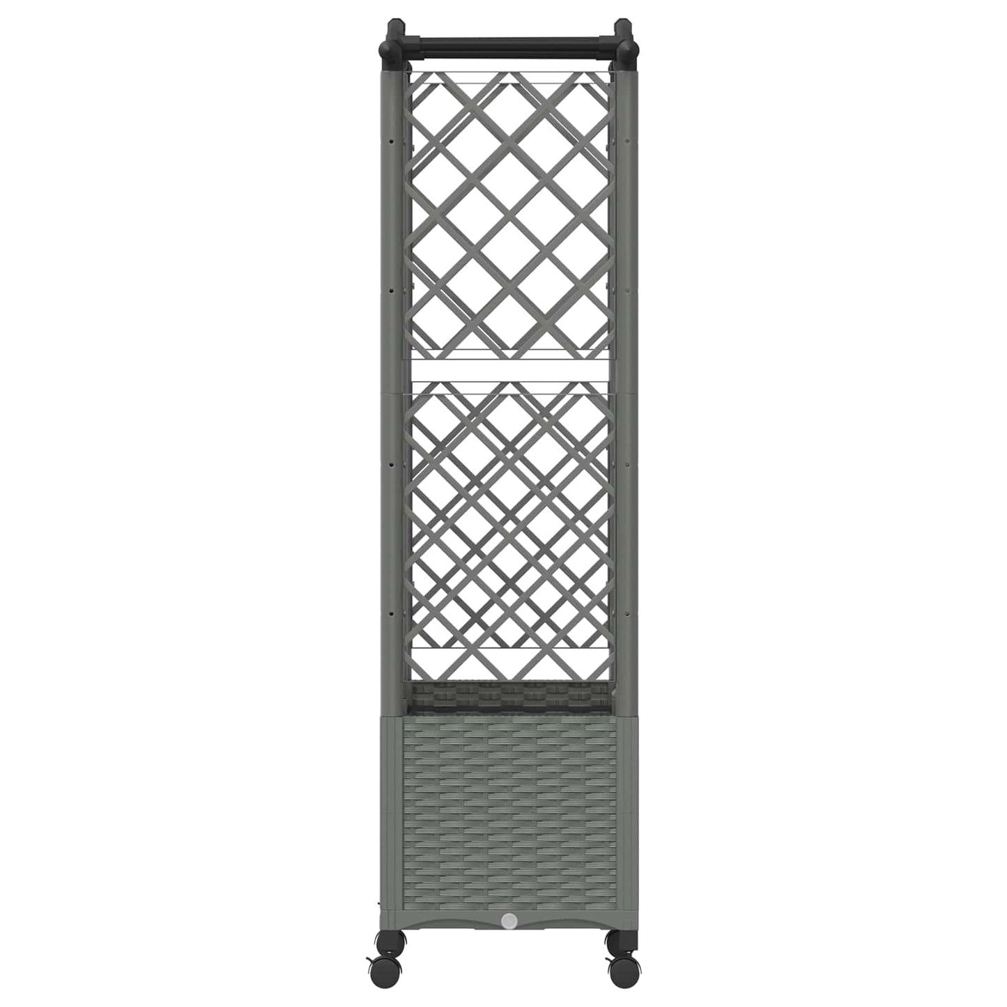 Verhoogd Bed met Trellis en Dak Lichtgrijs 122 x 40 x 144 cm PP