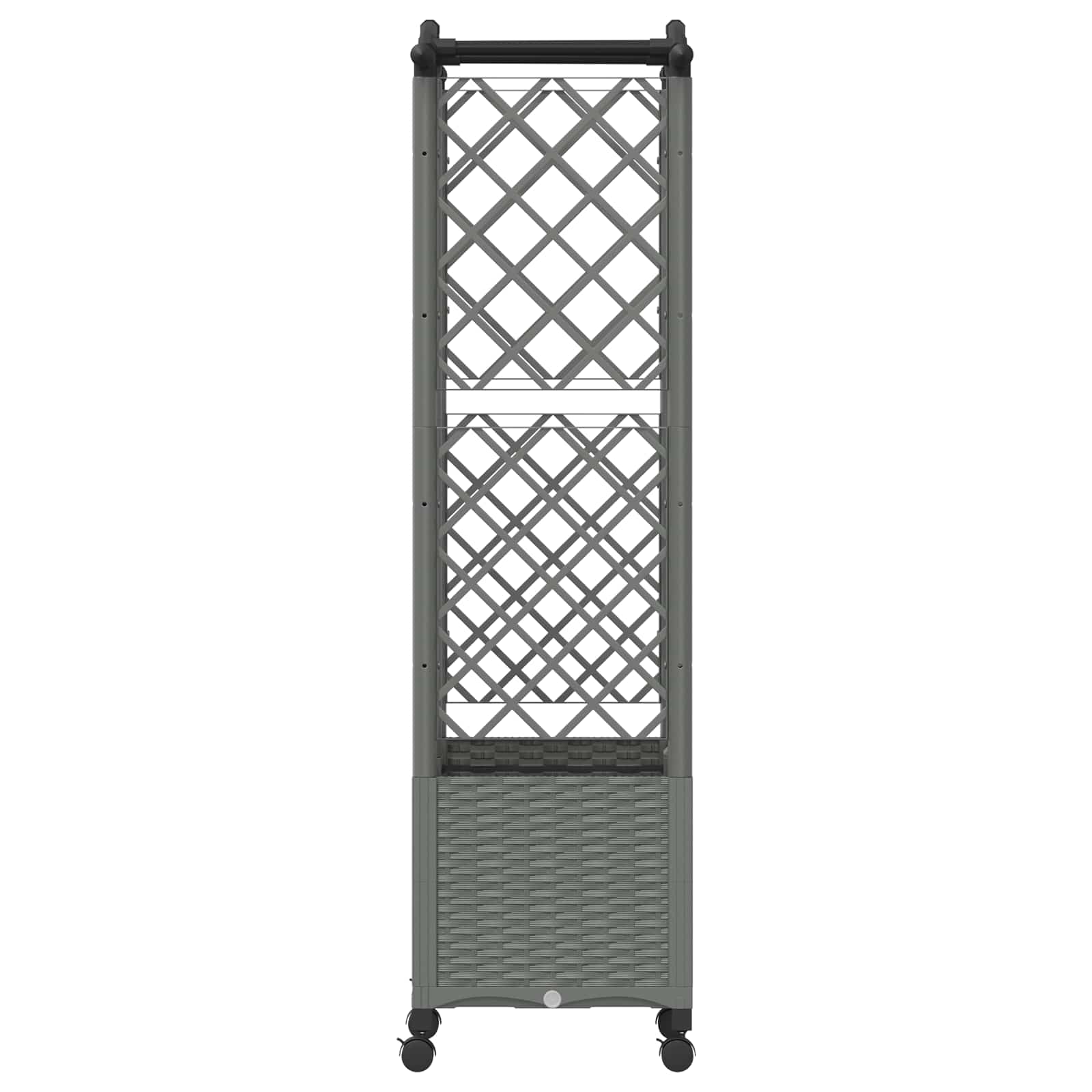 Verhoogd Bed met Trellis en Dak Lichtgrijs 122 x 40 x 144 cm PP