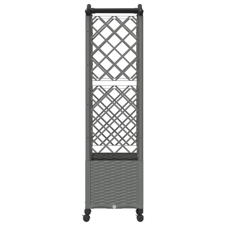 Verhoogd Bed met Trellis en Dak Lichtgrijs 122 x 40 x 144 cm PP