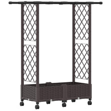 Verhoogd Bed met Trellis en Dak Bruin 122,5 x 40 x 127 cm PP