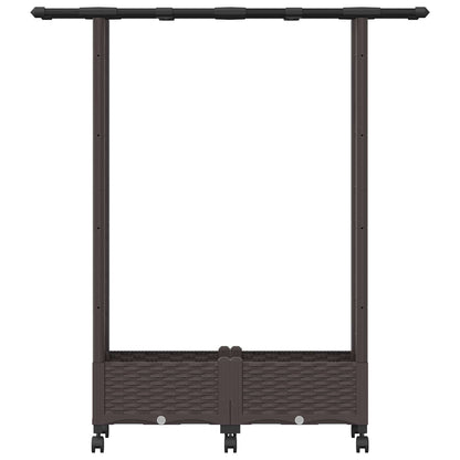 Verhoogd Bed met Trellis en Dak Bruin 122,5 x 40 x 127 cm PP