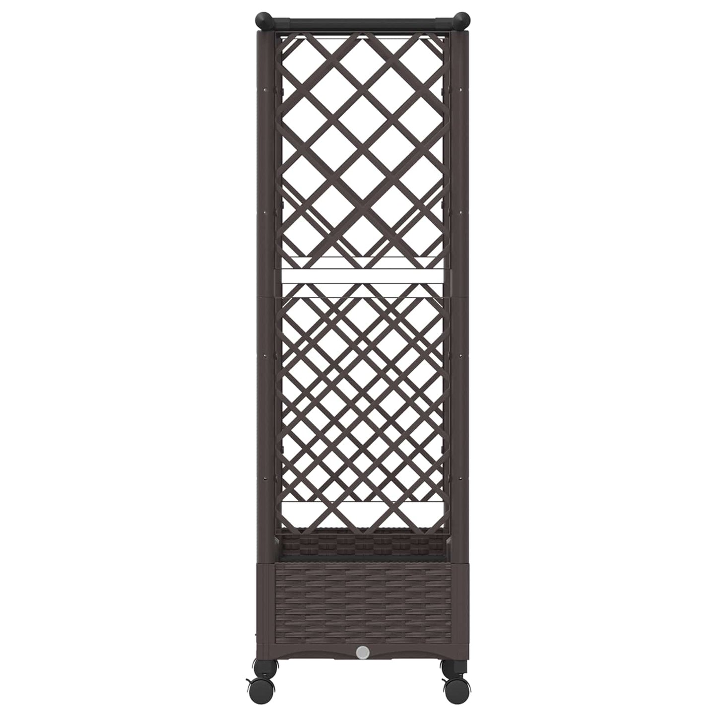 Verhoogd Bed met Trellis en Dak Bruin 122,5 x 40 x 127 cm PP