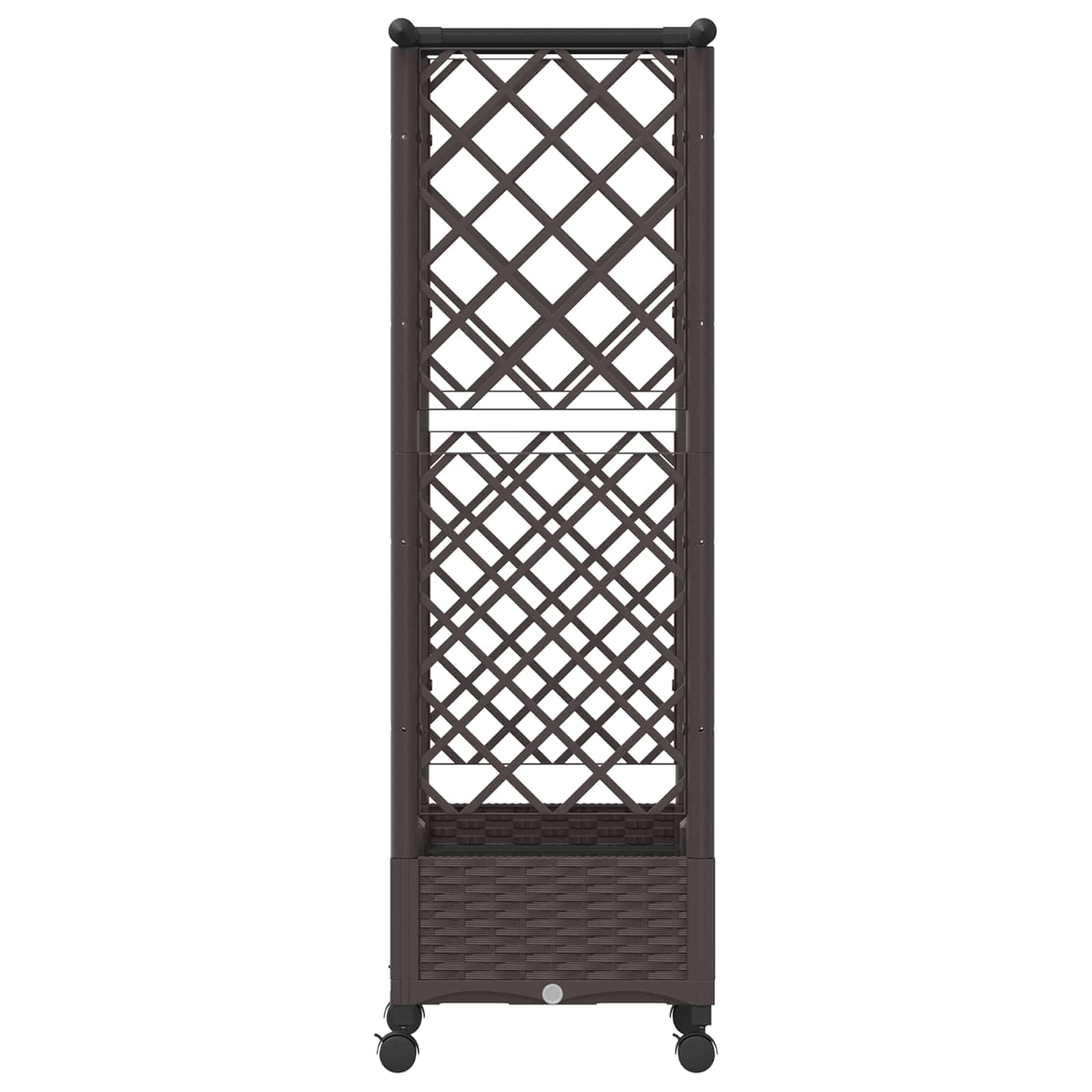 Verhoogd Bed met Trellis en Dak Bruin 122,5 x 40 x 127 cm PP