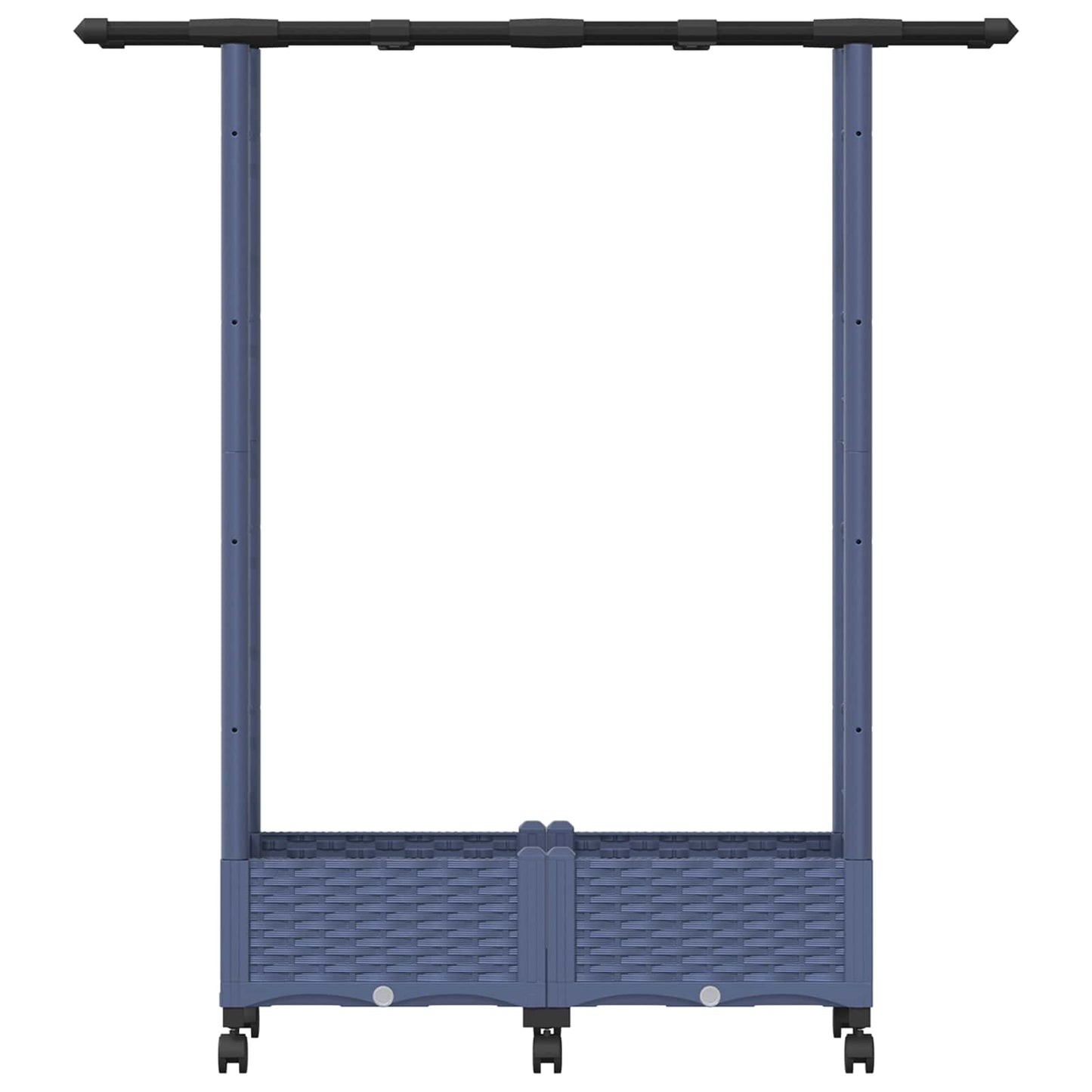 Verhoogd Bed met Trellis en Dak Grijs 122,5 x 40 x 127 cm PP