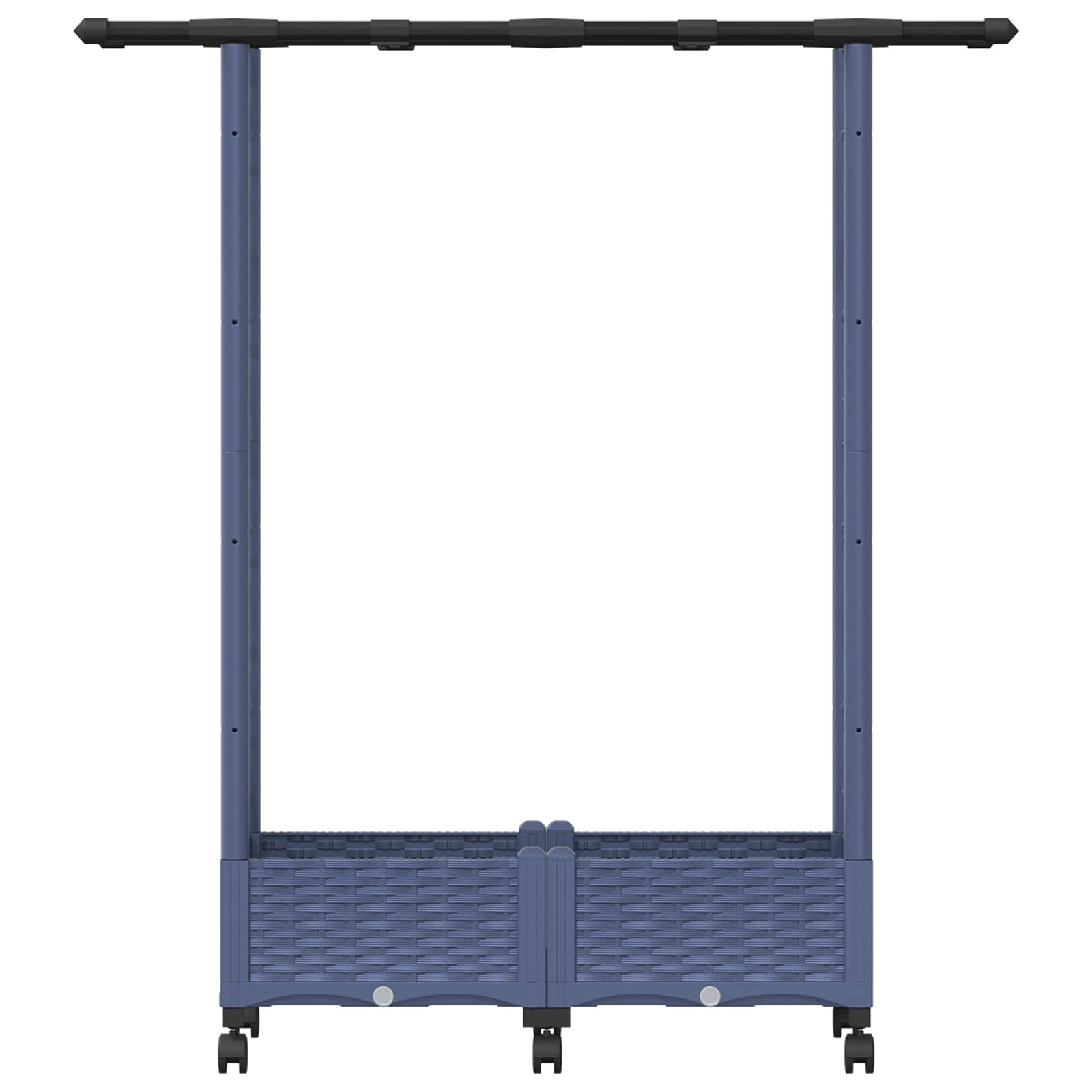 Verhoogd Bed met Trellis en Dak Grijs 122,5 x 40 x 127 cm PP