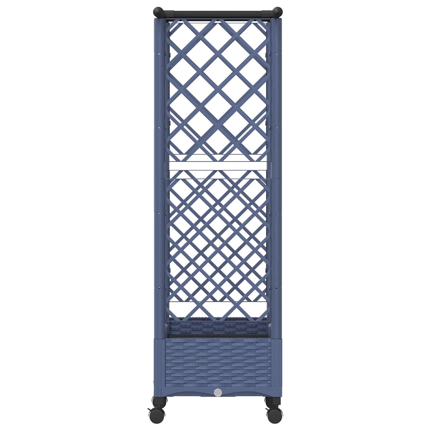 Verhoogd Bed met Trellis en Dak Grijs 122,5 x 40 x 127 cm PP