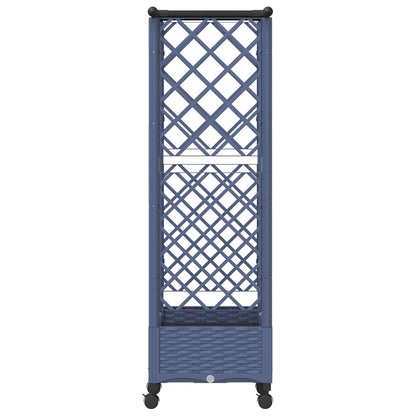 Verhoogd Bed met Trellis en Dak Grijs 122,5 x 40 x 127 cm PP