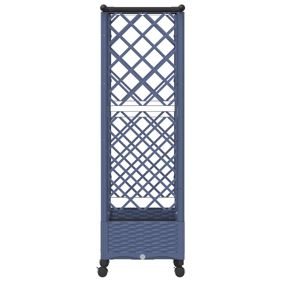 Verhoogd Bed met Trellis en Dak Grijs 122,5 x 40 x 127 cm PP