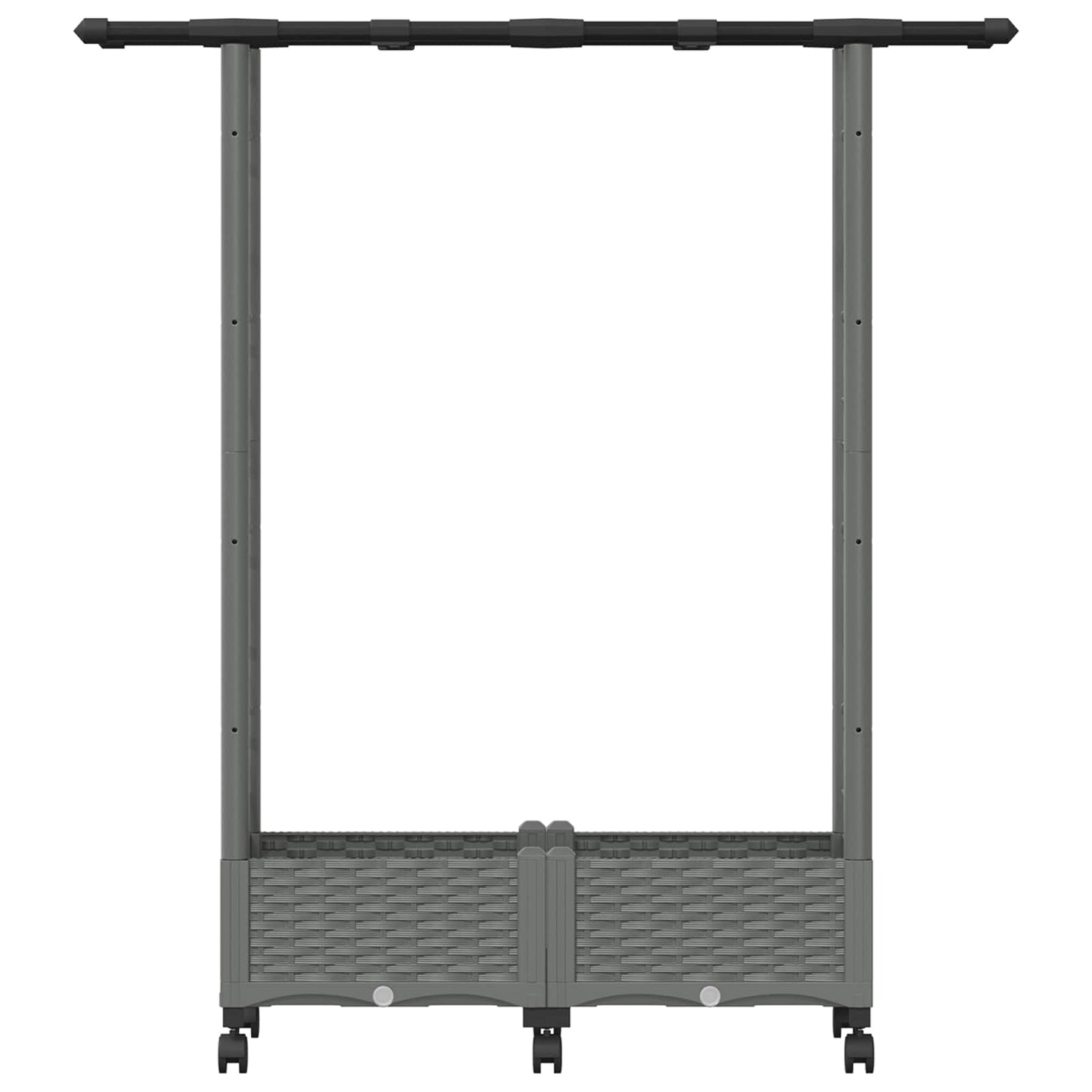 Verhoogd Bed met Trellis en Dak Lichtgrijs 122,5 x 40 x 127 cm