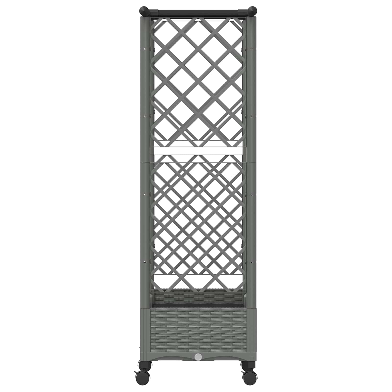 Verhoogd Bed met Trellis en Dak Lichtgrijs 122,5 x 40 x 127 cm